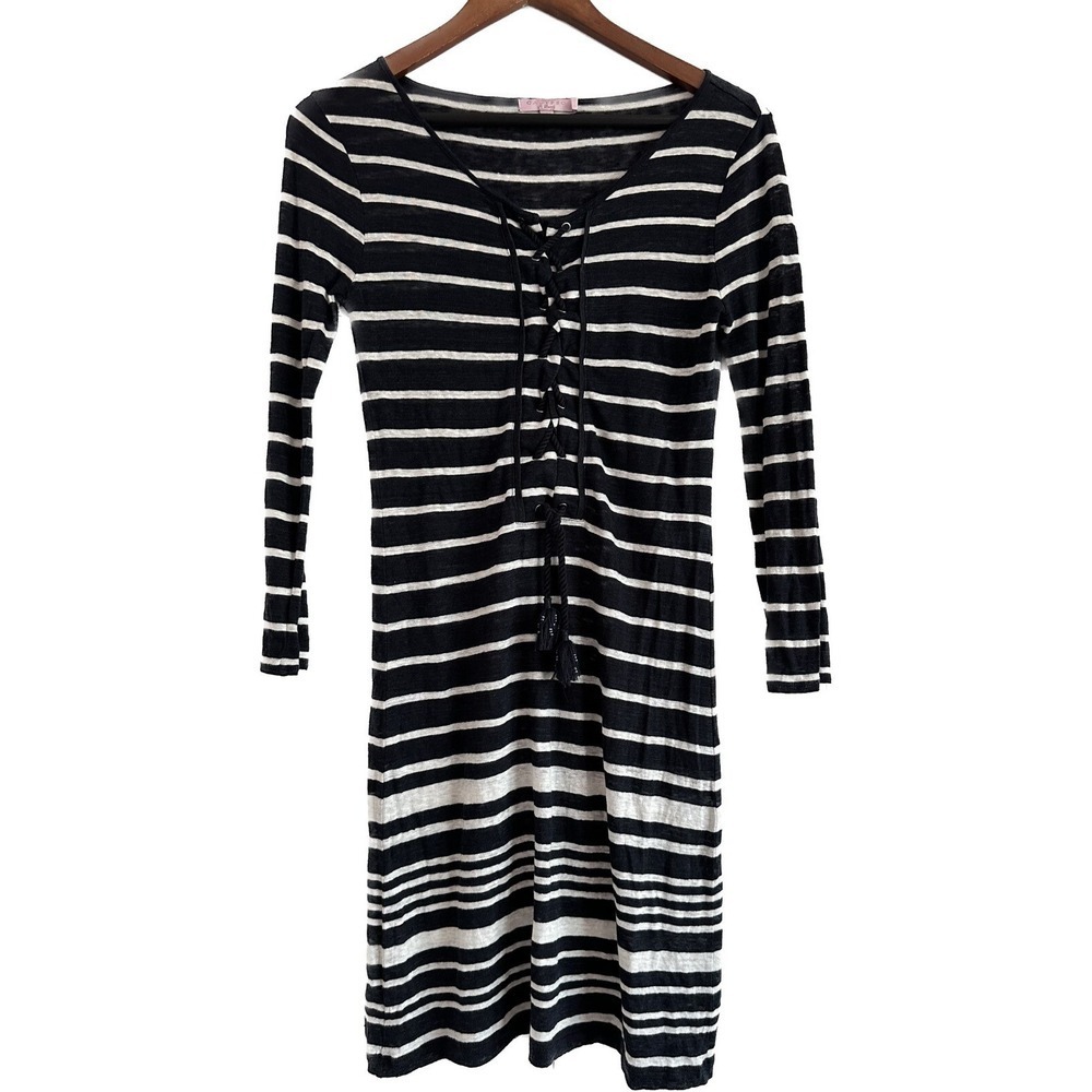 Calypso St Barth's Dress Women's Size XS Striped Midi Linen Nautical Cover Up